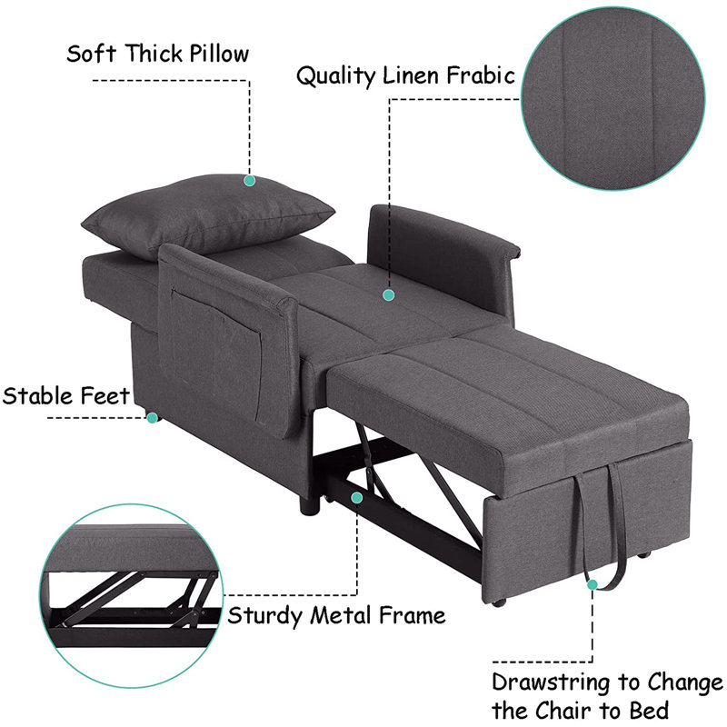 Red Barrel Studio® Convertible Chair Bed Wayfair